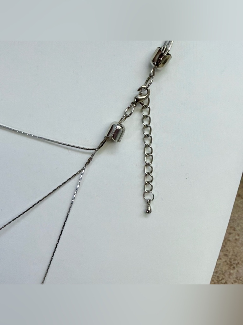 Ocean Blue and Silver tone multi-strand necklace - Picture 3 of 3